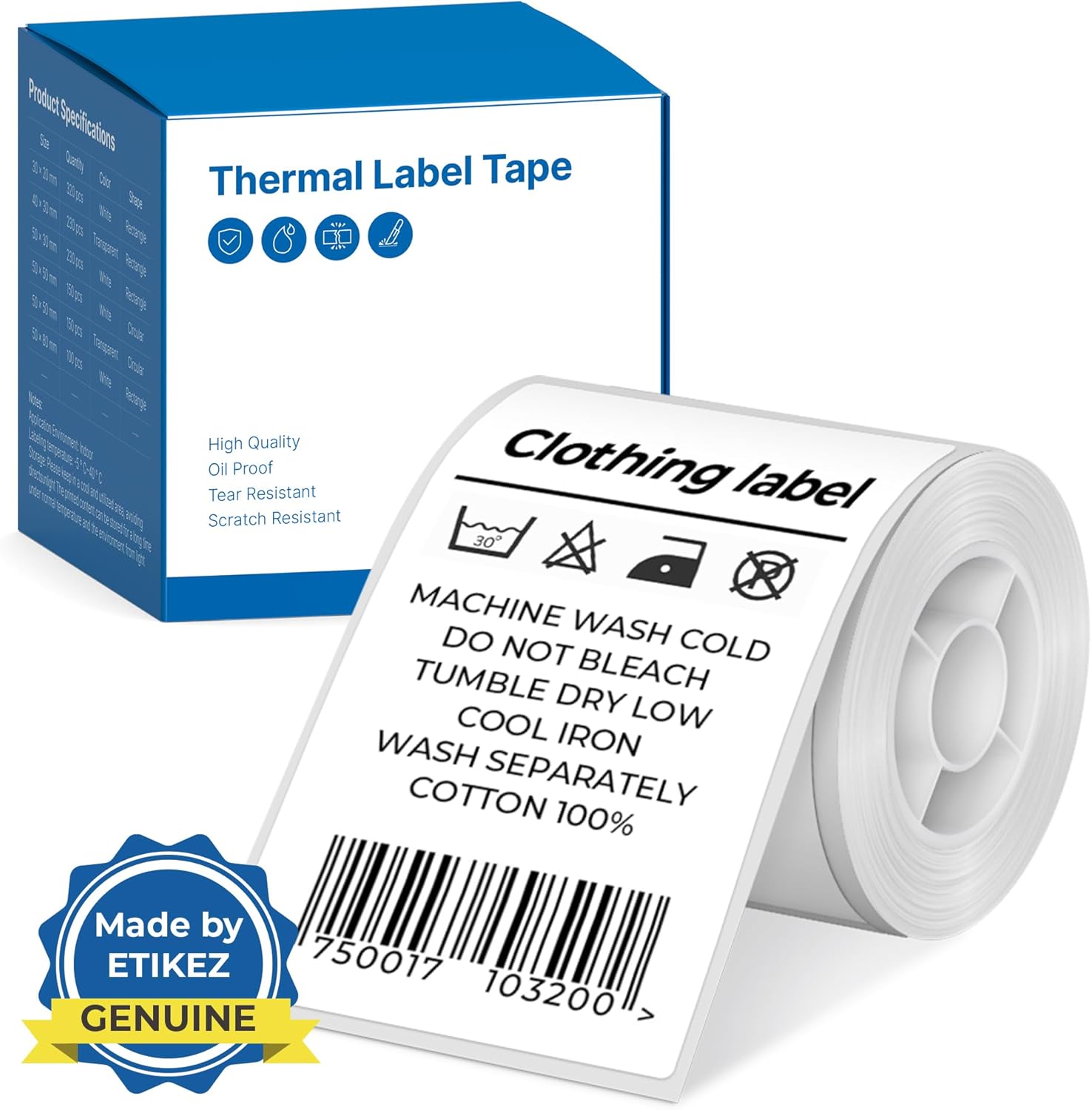 Thermal Label for PM260 Printer, 2'' x 3.15'' (50x80mm) Thermal Tape, Waterproof, Multi-Purpose Label, 1 Roll of 100 Self-Adhesive Thermal Paper (Whit