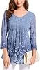 Leopard Print Tops for Women Long Sleeve Crew Neck Patchwork T Shirt Blouse