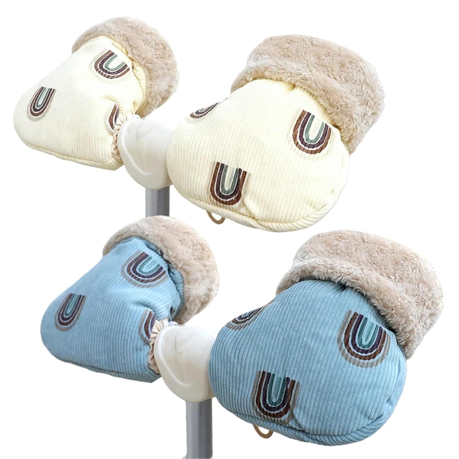 Stroller Gloves 2 PCS Windproof Infant Stroller Gloves Outdoor Sports Mittens Cartoon Printed Hands Warmer Scooter for Parents and Caregivers(Style C)