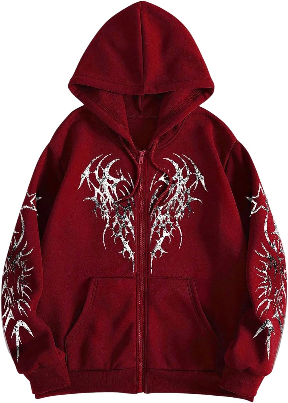 SHENHE Men's Zip Up Graphic Hoodie Long Sleeve Drawstring Thermal Jacket Sweatshirt