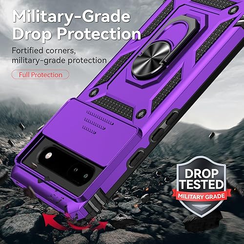 Miniatura 6 de Funda para teléfono Google Pixel 6a, Pixel 6a, con protectores de pantalla y funda para cámara, grado militar de 16 pies. Funda a prueba de caídas