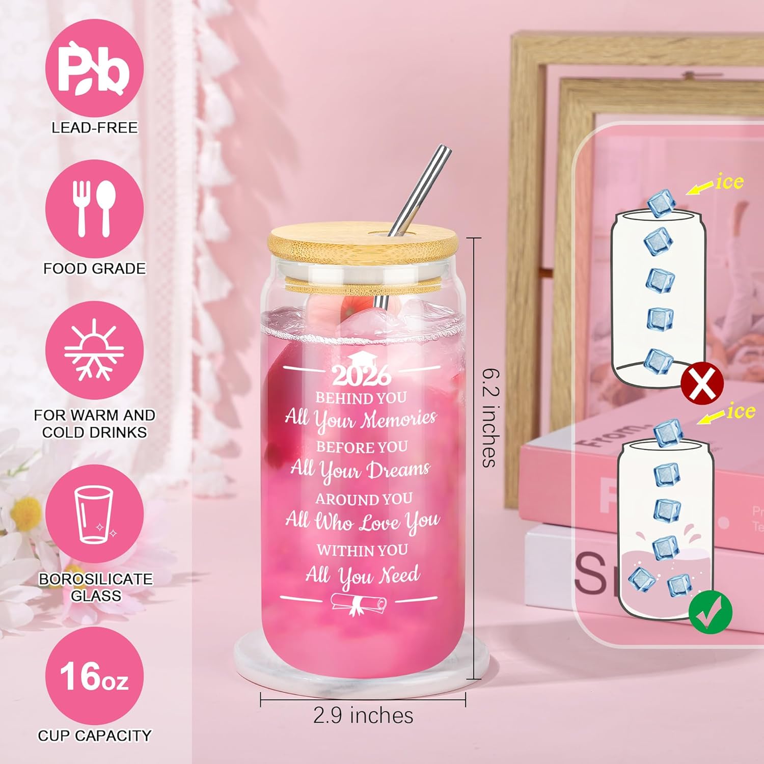 Graduation Gifts for Her 2026, High School College Class of 2026 Graduation Gifts for Her Women Basket Set of 7 - Image 5