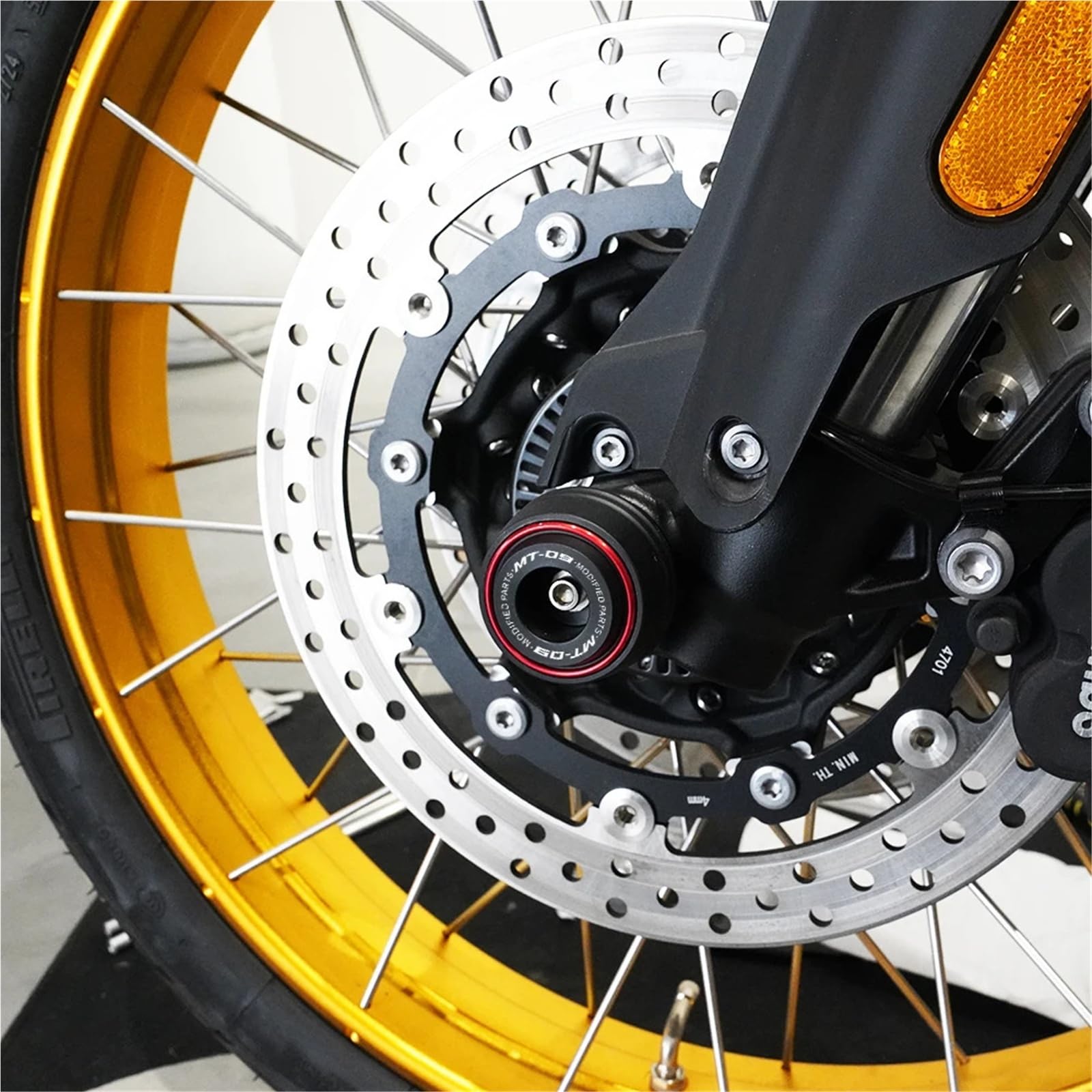 Passend for Yamaha MT-09 MT09 MT 09 SP Tracer 9 900 GT Motorradzubehör Vorderrad Hinterrad Gabel Achse Gabel Sturzpad Schutzpolster(Front and Rear-Black)