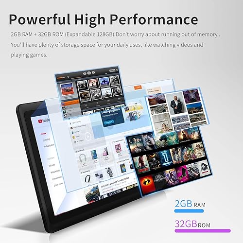 Miniatura 4 de PRITOM K7PRO Tablet de 7 pulgadas con funda de 32 GB - Tablet PC Android 13 con procesador de cuatro núcleos, pantalla HD IPS, cámara dual, WiFi,