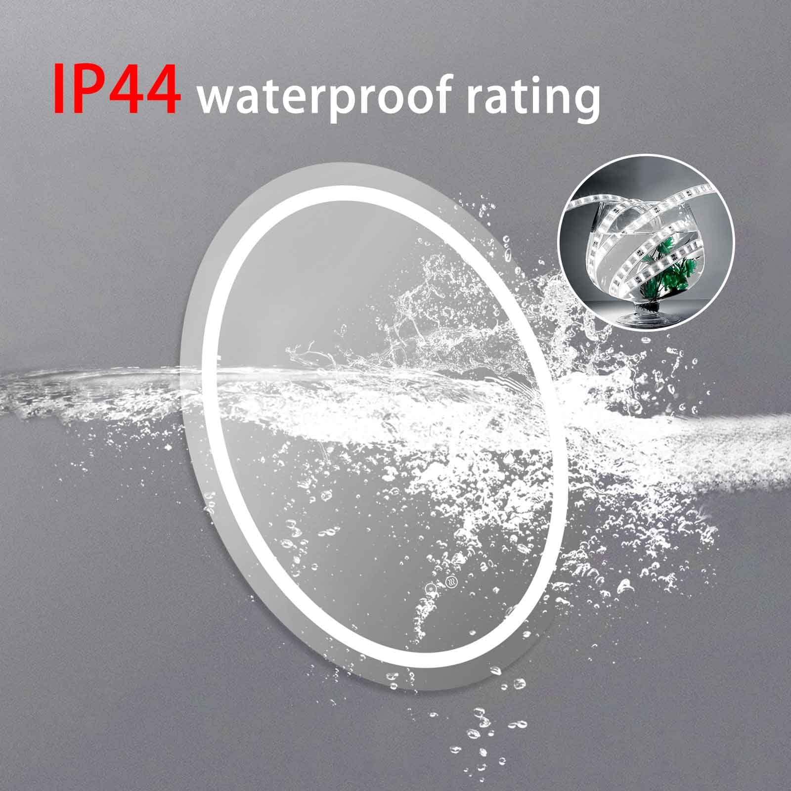 Ovale LED Bagno Specchio 70 * 90CM, Bagno Specchio con Illuminazione con 3 Colori Dimmable, con Funzione Memoria e Interruttore Touch, IP52 Risparmio energetico