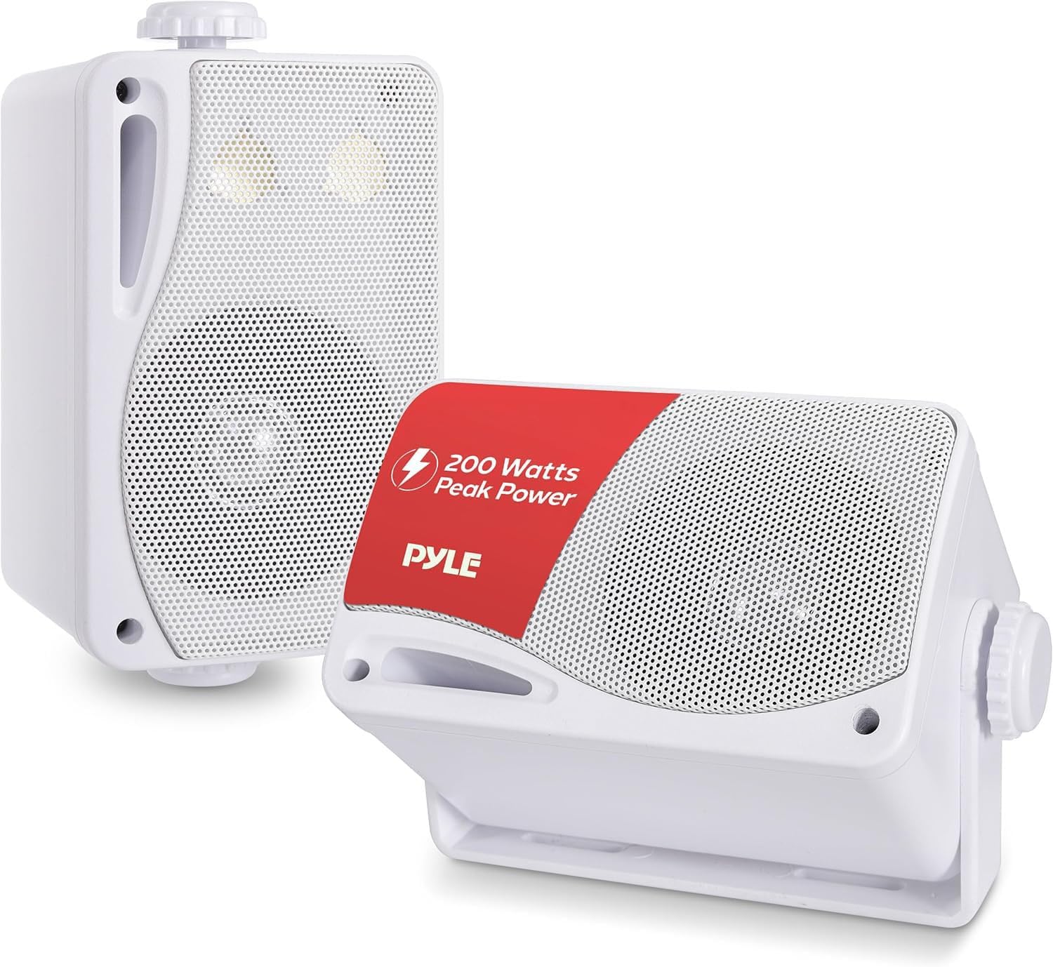 Pyle PLMR24 200W 3 Way Marine Audio Speakers Outdoor Weatherproof Pair (4 Pack)