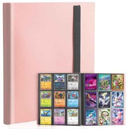 Card Binder 9-Pockets,Trading Card Binder,20 Pages, 360 Card Capacity Collection Binder, Card Folder for MTG, TCG, Game Cards & Sports Cards(Pink) - Pink