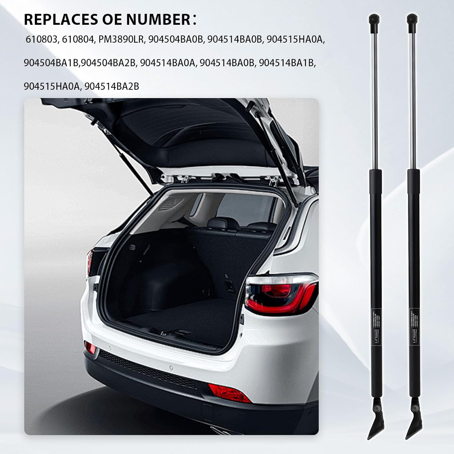 2pcs Rear Liftgate Lift Supports Struts Shocks Compatible with Nissan Rogue 2014 2015 2016 2017 2018 2019 2020 Without Power Gate (Does NOT Fit Select & Sport), Compressed Length is 16.06"