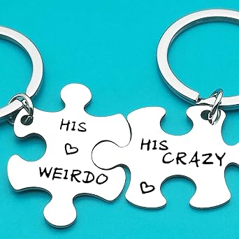 Xiahuyu Gay Couple Keychain Set - Crazy & Weirdo Designs for Men - Pride, Boyfriend, LGBT Gifts for Christmas, Birthday, Anniversary & Valentine's Day