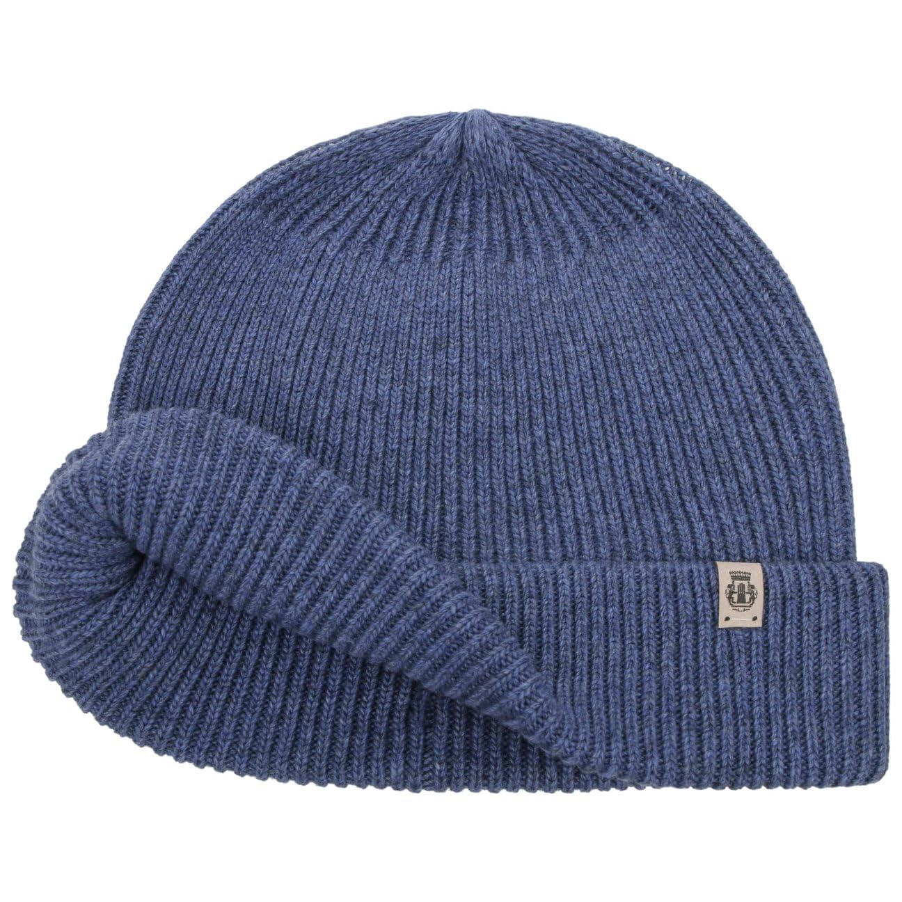 Roeckl Umschlagmütze mit Kaschmir Beanie Strickmütze Mütze Wollmütze Wintermütze Skimütze Damen/Herren - Umschlag, Umschlag Winter Herbst-Winter - One Size blau