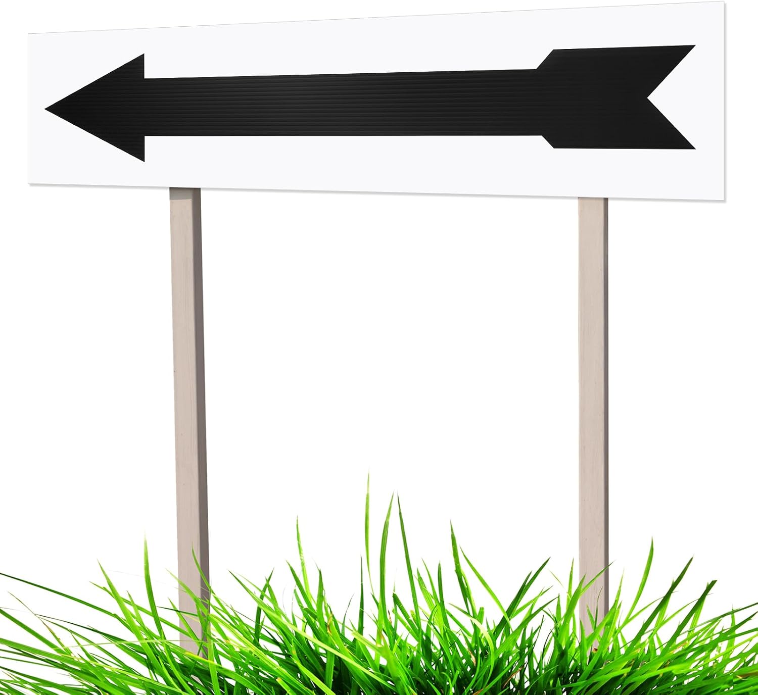Wonderjune 4 Pcs 6 x 24 Inches Black Arrow Yard Signs Large Real Estate Directional Signs Corrugated Plastic Double Sided Directional Arrows for Indoor Outdoor Lawn Garden Ground