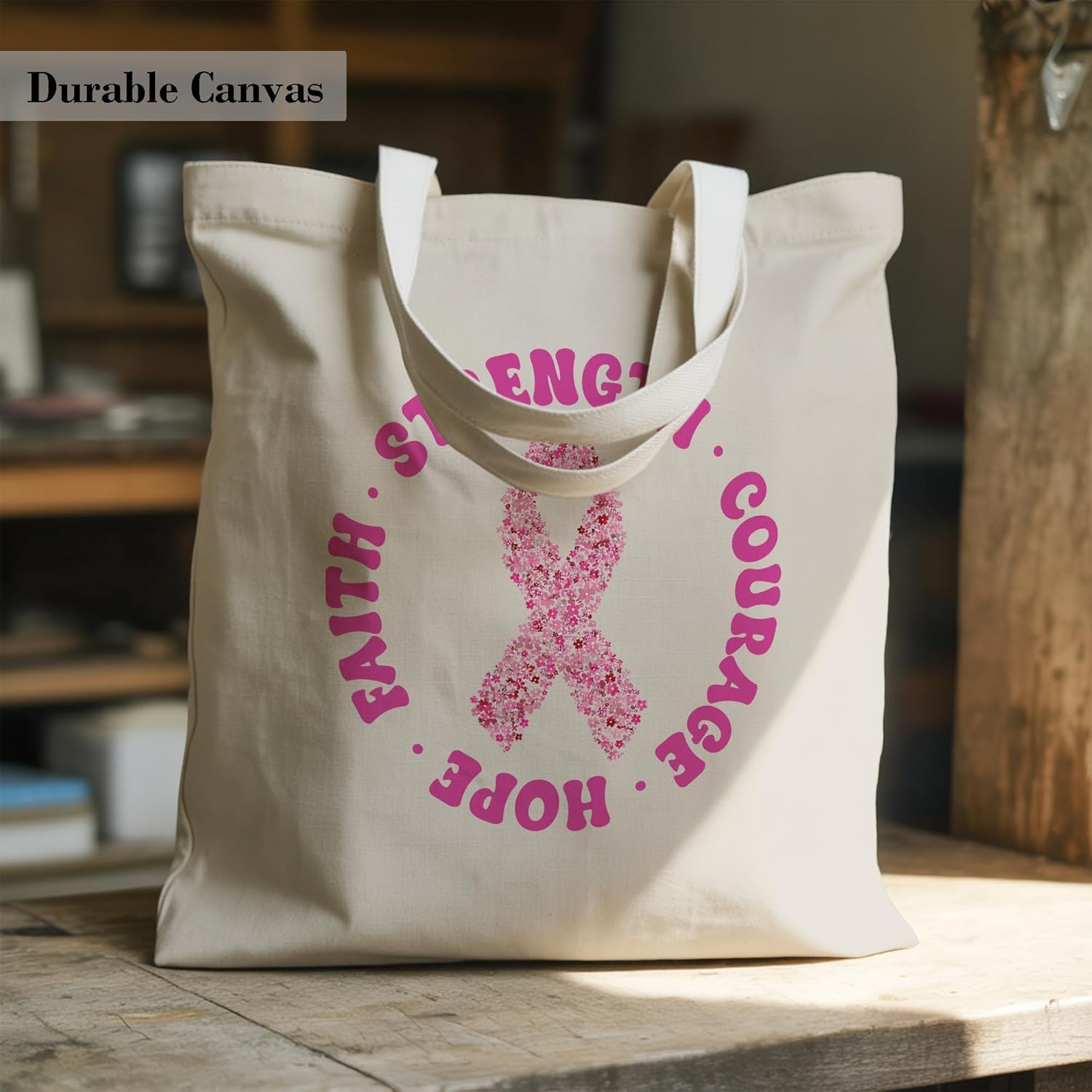 Aesthetic Inspirational Gift Tote Bag, Gifts for Grandma Mom Friend Canvas Bag with Inner Pocket - Image 3