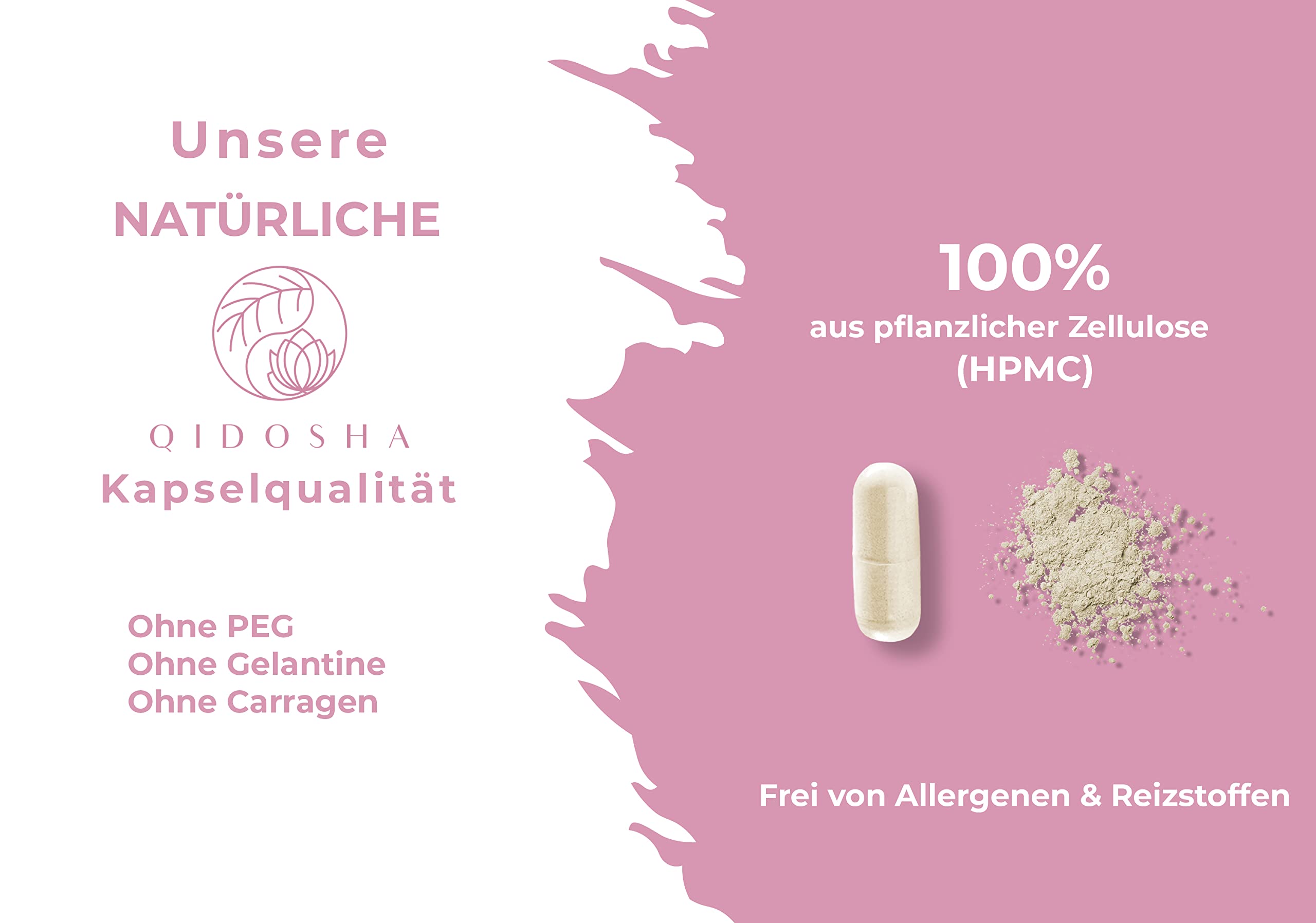 QIDOSHA® Shatavari capsule biologiche ad alto dosaggio, 180 pezzi in vetro, 1500 mg di Shatavari polvere biologica per porzione giornaliera, capsule di polvere di Shatavari biologiche, testate di