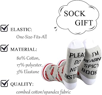 ZJXHPO Spicy Book Reader Sock Im Reading Spicy Books Novelty Sock Smutty Book Lover Gift Dark Romance Gift