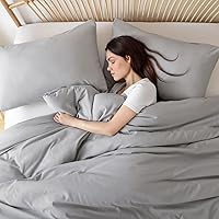 Vista 81 de ROSGONIA Juego de edredón tamaño Queen, color gris carbón, 3 piezas (1 edredón gris oscuro y 2 fundas de almohada) para todas las estaciones, ropa