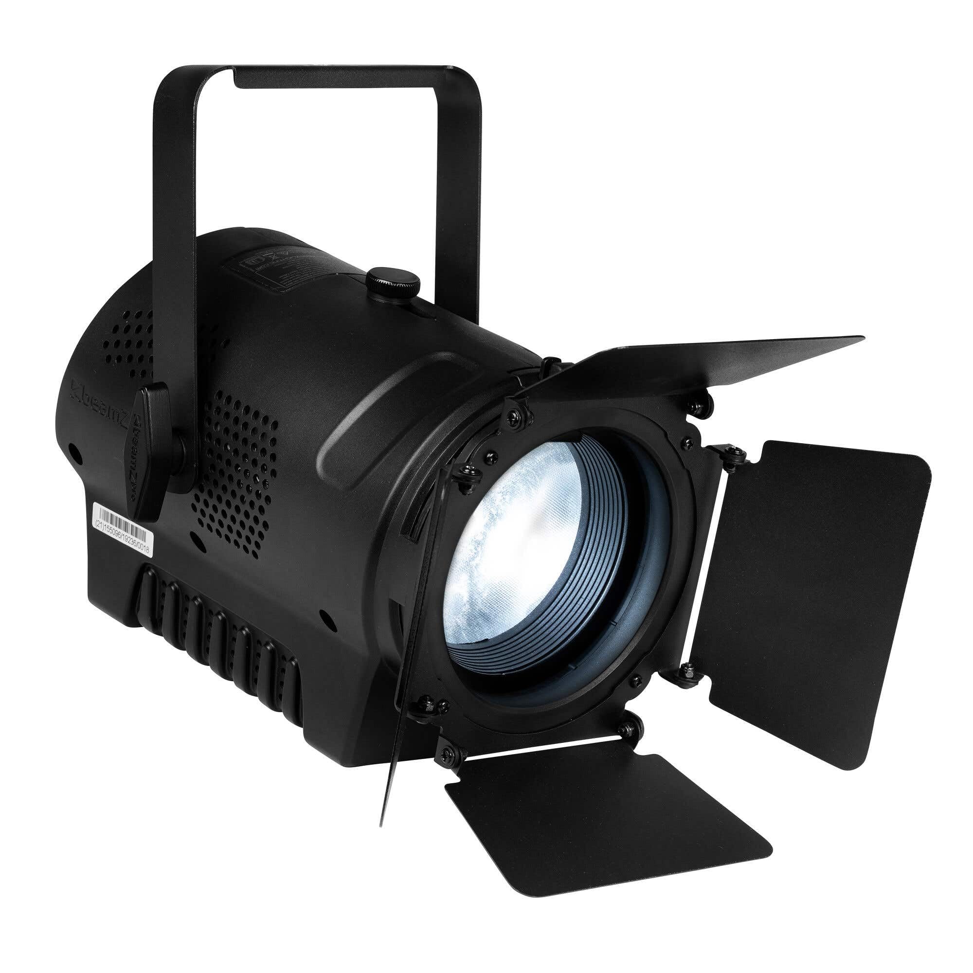 BeamZ Professional BTK050Z-3 Projecteur Fresnel LED 2x50W CW/WW - Zoom manuel, DMX XLR 3 broches, Idéal théâtre, studio, scènes, captation vidéo, éclairage d'accent