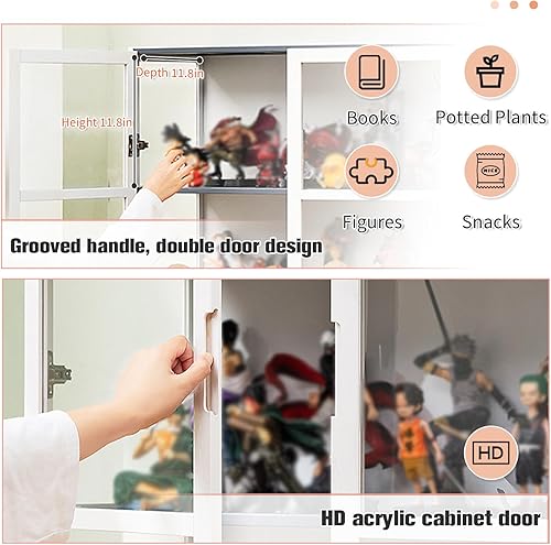 Miniatura 4 de YangAera Gabinete de exhibición de 5 capas, longitud de 24.4 pulgadas, vitrina de puerta folio, gabinete de exhibición de vidrio, gabinete de