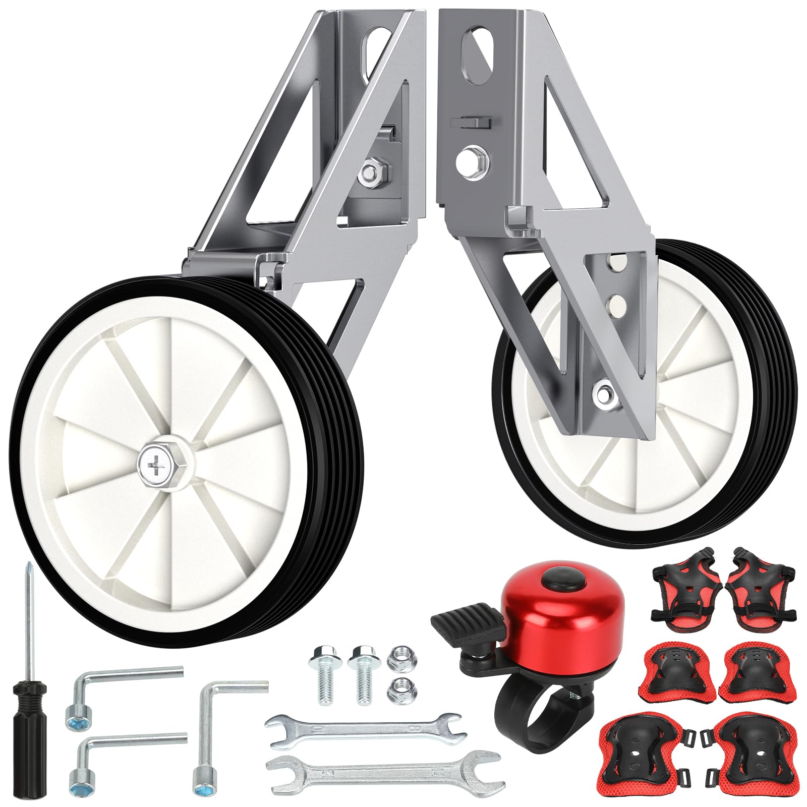 Photo 1 of CILOYU Dirt Bike Training Wheels Replacement for Razor MX350 MX400 MX500 MX650 Electric Dirt Rocket Bike Accessories Parts Adjustable Height for Kids Electric Dirt Bike (Silver)