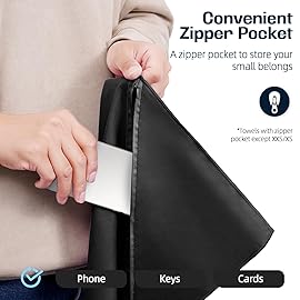 BAGAIL Camping Towel with EVA Case, Compact & Ultra Soft Microfiber Travel Towel - Super Absorbent & Lightweight Quick Dry Towels for Sports, Beach, Gym, Backpacking, Hiking and Yoga - Black, XXS