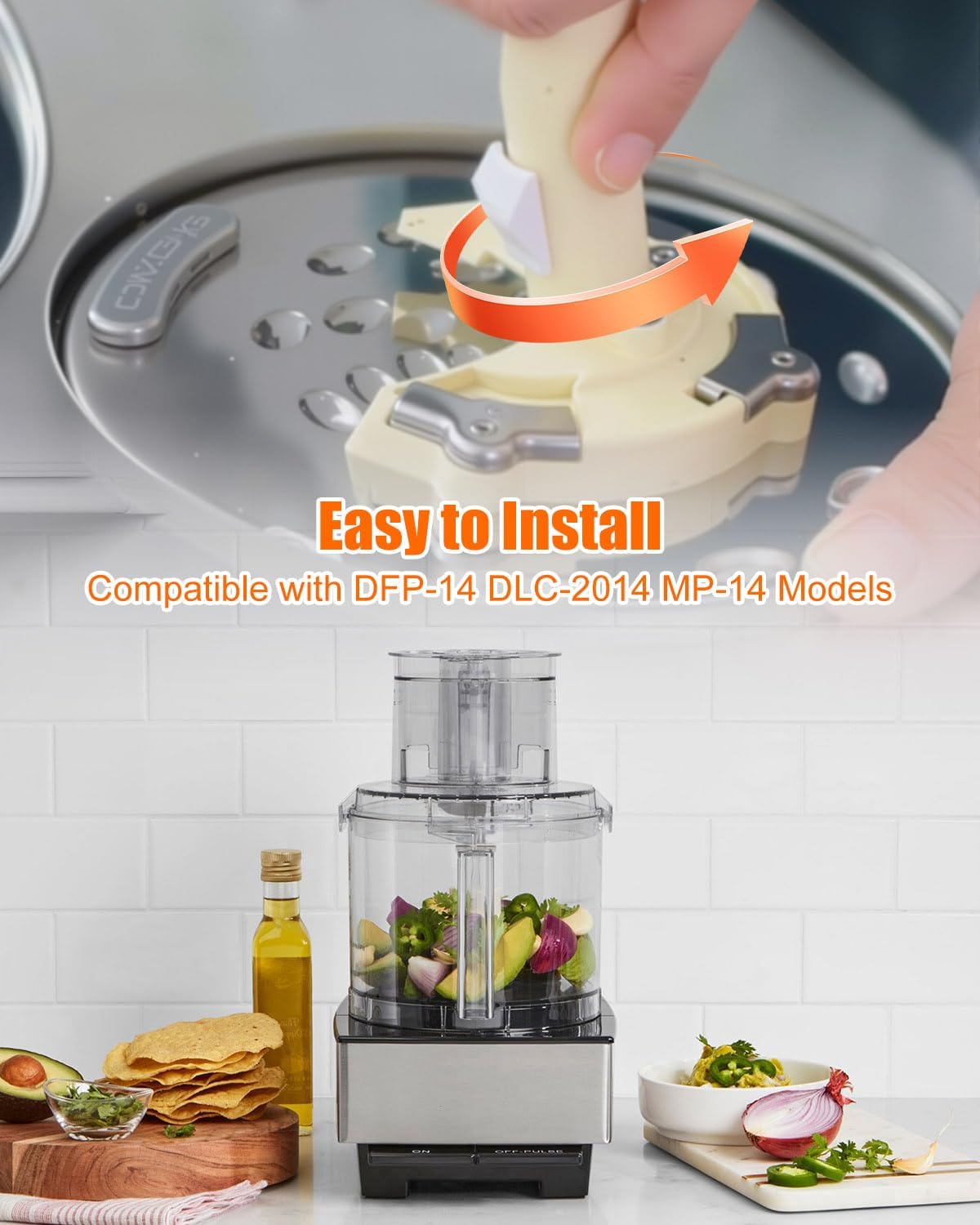 DLC-039ATX-1 Replacement Detachable Stem Fit for Cuisinart 14 Cup | Replace DFP-14 DLC-2014 & MP-14 Models 3066 3067 3093 3094 3111 3112 KF140 KF227