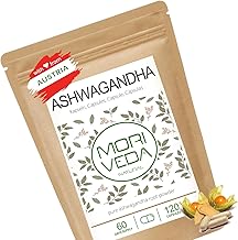 Ashwagandha Capsules 1200mg - 100% Root Powder - 60 Day Supply - Balance, Quality of Life and Inner Peace - From India - Vegan & Gluten Free - by MoriVeda - 120 Count