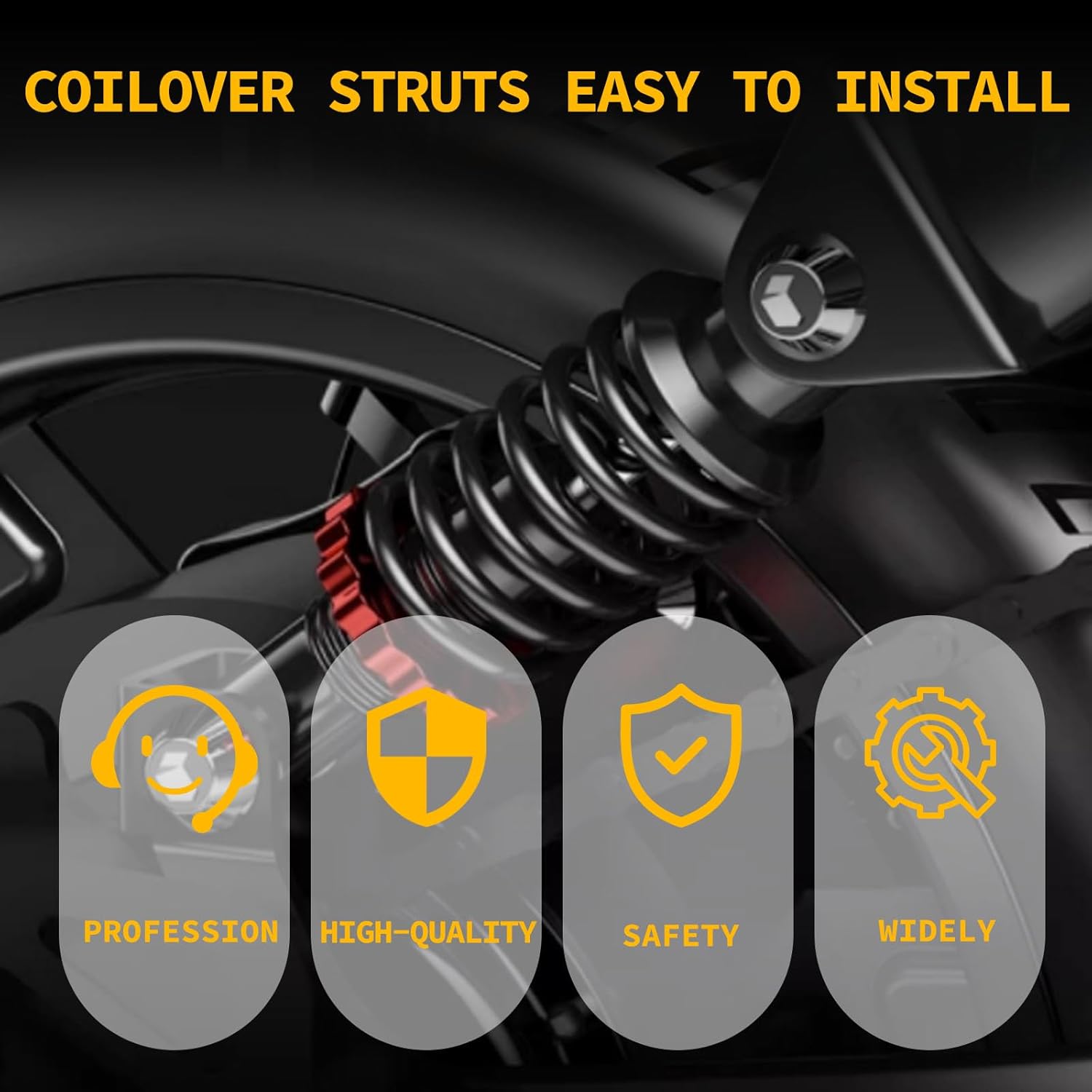 ASAPE Coilover Struts Shock Struts Kits Assembly - Compatible 1988-1997 for Toyota Corolla 1.6L 1993-1999 for Toyota Corolla 1.8L coilover adjustable height suspension