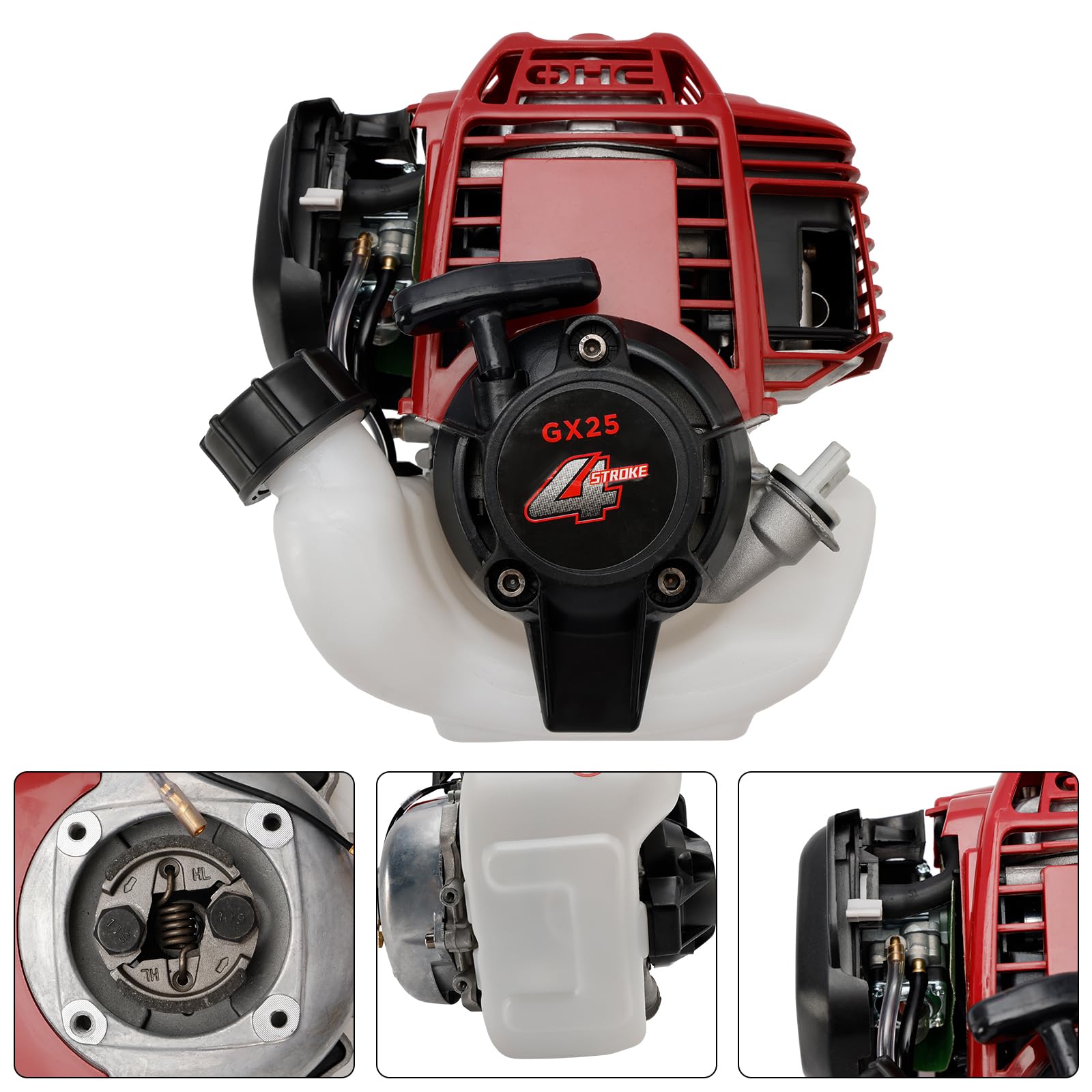Bruce & Shark 4-Stroke Gasoline Engine GX25 para Brush Cutter | 25cc, 4 HP, Low Noise, Efficient Carburetor | Easy Start, Air-Cooled, Lightweight