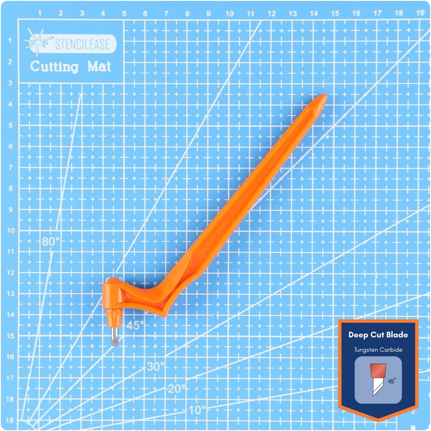 Gyro-Cut PRO Craft Cutting Tool with 45˚ Deep Cut Tungsten Carbide Blade - Crafting Knife with Rotating Blade for Midweight Materials, Precision Curves and Corners for Crafting & Stencils