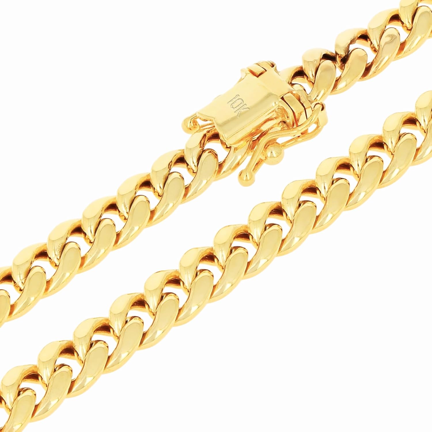 Nuragold 10k Real Yellow Gold Miami Cuban Link 5.5mm Chain Bracelet (7"-9") Italian Jewelry for Men & Women