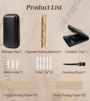 Cigarette Rolling Machine, Cigarette Roller, Pre Roll Machine, Rolling Machine, Blunt Roller - for 70-110 mm Papers | for Leisure, Outdoor, Parties, Creative Activities & Gifts