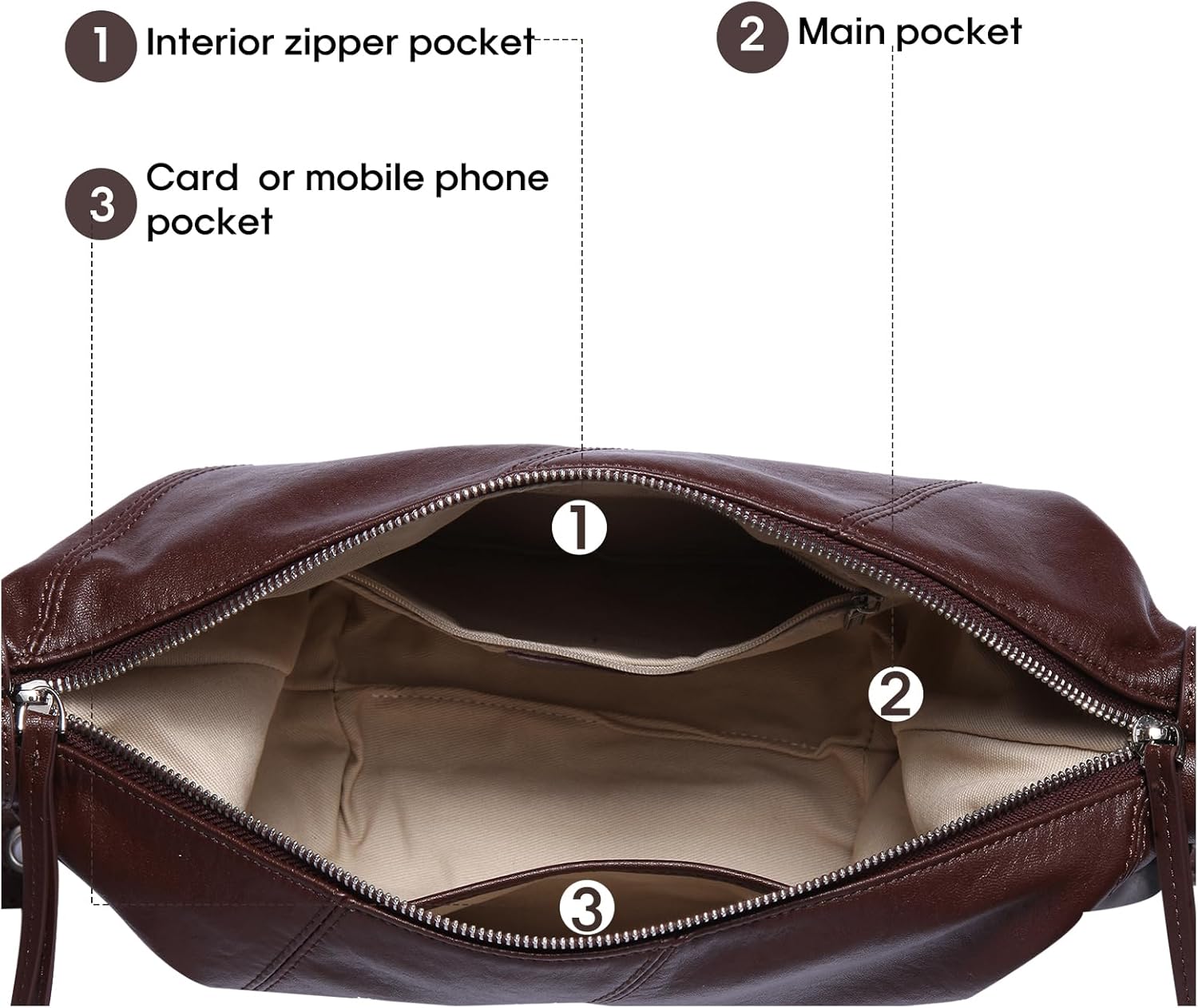 Swgsdh&Hyls Genuine Leather Bags,Hobo Shoulder Bags with Adjustment Strap,Fashion Ladies Crossbody Purse, Casual Satchel