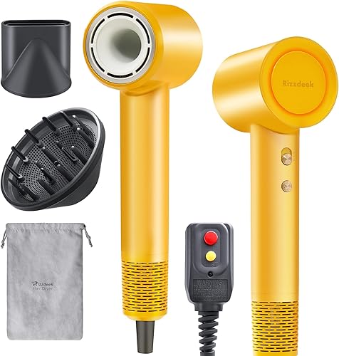 Secador de pelo ligero, alta velocidad 160,000 rpm, iones negativos 500M, secador de pelo sin escobillas para brillo sin encrespamiento, secado