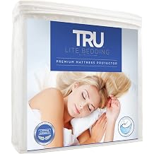 TRU Lite Bedding Twin XL Waterproof Mattress Protector - Safe & Clean Mattress Cover - Premium Cotton Terry Bed Protector - Protects from Dirt, Stains, Odors
