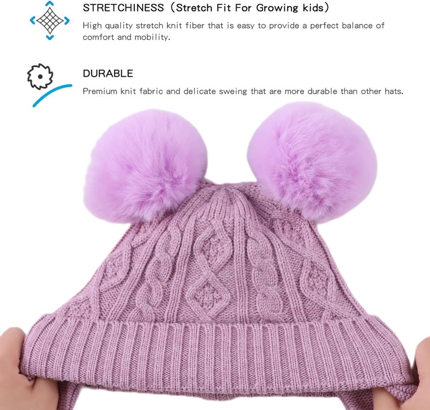 JANGANNSA Cute Knitted Boys Girls Christmas Beanie Warm Earflap Winter Hat Infant Toddler Baby Beanie - Image 3