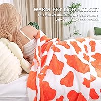 Vista 86 de Fleece Blanket King Size - Oversized Soft Plush Cow Print Throw, Full Size Blankets for Bed & Couch - Lightweight Cute Country Home Decor