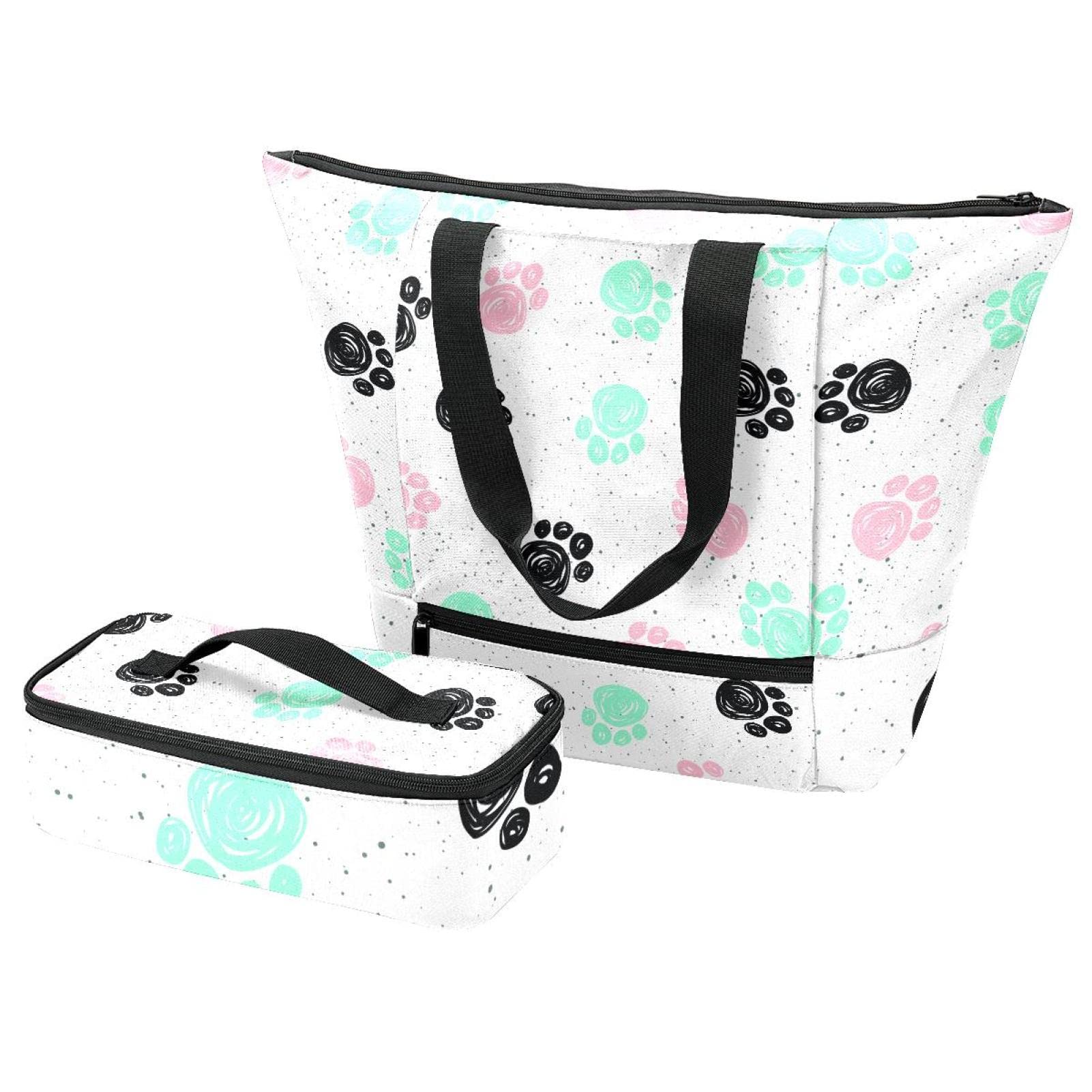 Sac fourre-tout et boîte à déjeuner oiseaux et fleurs avec sacs isolants Taille Unique Couleur 3