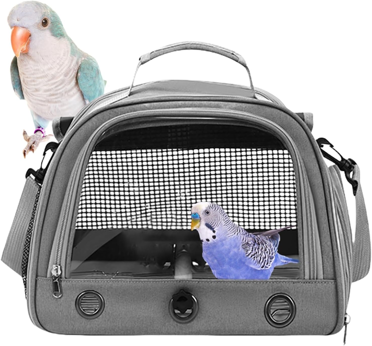 Bird Transport Bag, Portable Zippered Parrot Carrier with Shoulder Strap, Multipurpose Travel Bag for Walking, Sunbathing & Outdoor Adventures