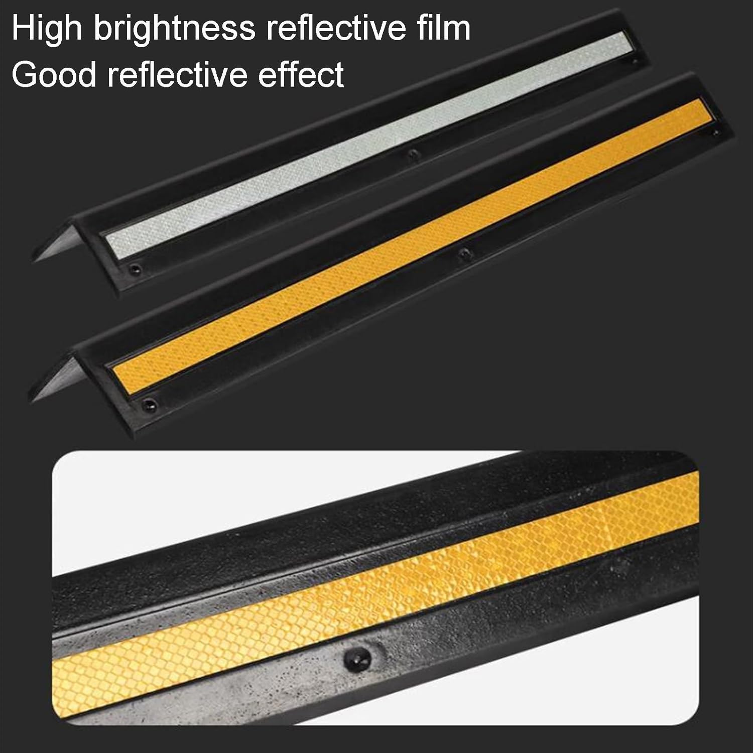 Protector de esquinas en forma de L con tira reflectante, protector de bordes para paredes de garaje, protector de esquinas para puertas de coche y parachoques de aparcam,Black+Yellow-100cm-1pcs