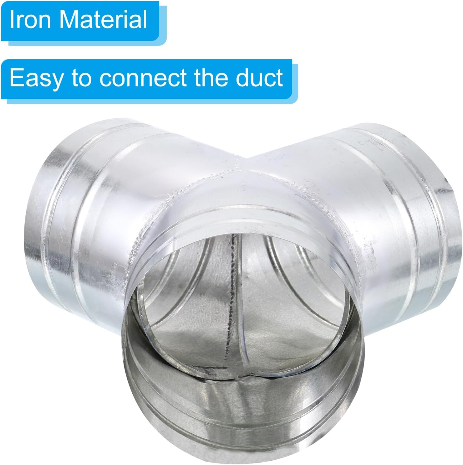 PATIKIL 6 Inch 3 Way Duct Splitter, Y Connector Air Vent Duct Hose Exhaust Pipe Adapter for Dryer Exhaust Fan Vent Systems HVAC