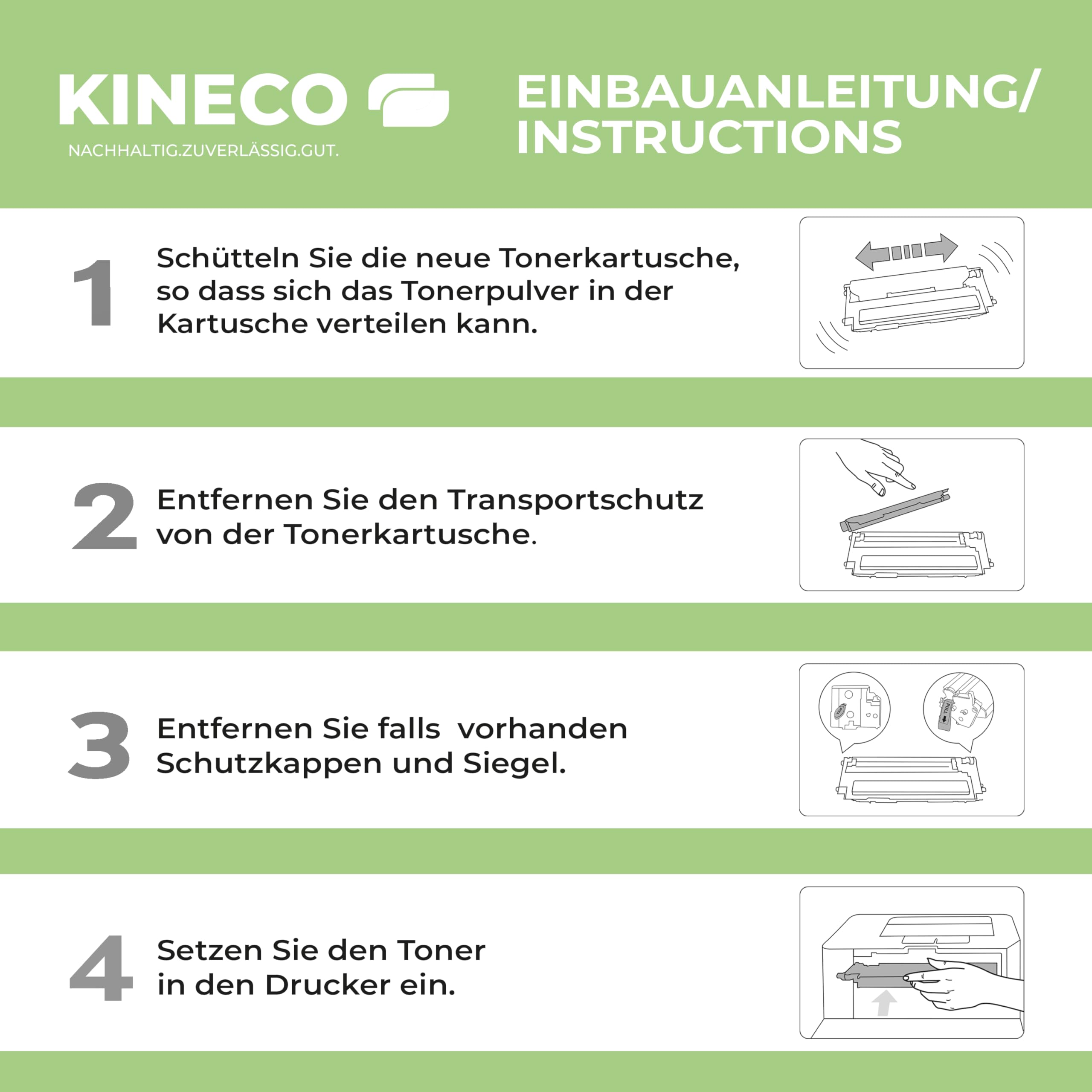 Kineco Toner 4 compatibile per Brother TN-241 TN-245 per Brother MFC-9142CDN 9342CDW 9332CDW DCP-9022CDW HL-3150CDW - TN-241BK TN-245C TN-245M TN-245Y - nero 2.500 pagine, a colori 2.200 pagine
