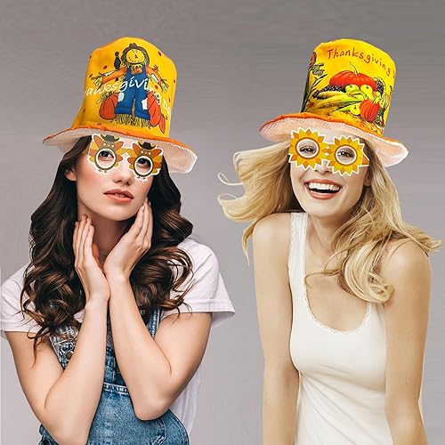 Miniatura 4 de Juego de 12 lentes de papel para Acción de Gracias, sombreros de pavo, para fiesta de Acción de Gracias, accesorios de disfraces