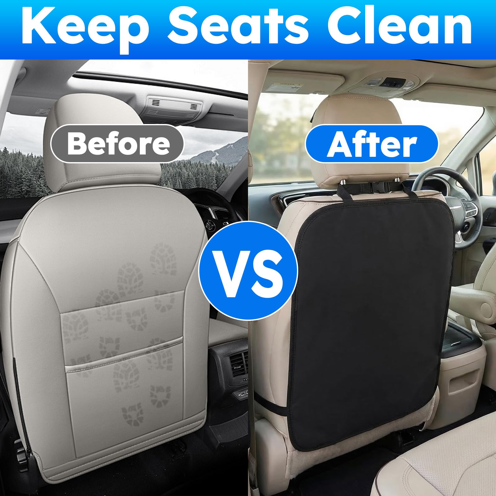 2 Piezas 70 * 50cm Protector Asiento Coche Silla Bebe | Protector Silla Coche Bebe, Protector Impermeable Reposapiés Oxford, Protector Respaldo Asiento Coche para Coches y SUV