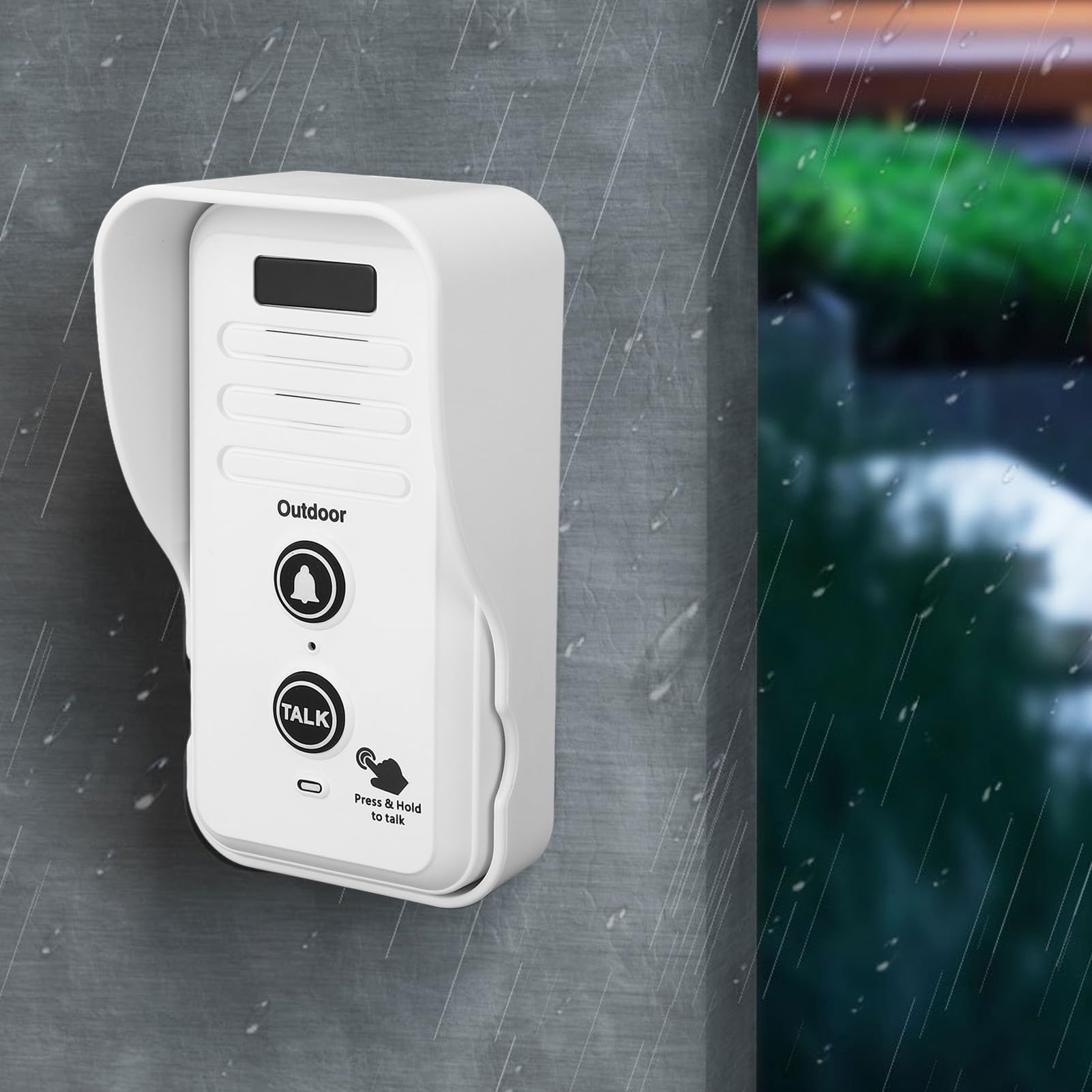 Sonnette d'interphone sans Fil, téléavertisseur Vocal Longue portée 1500M, Blanc