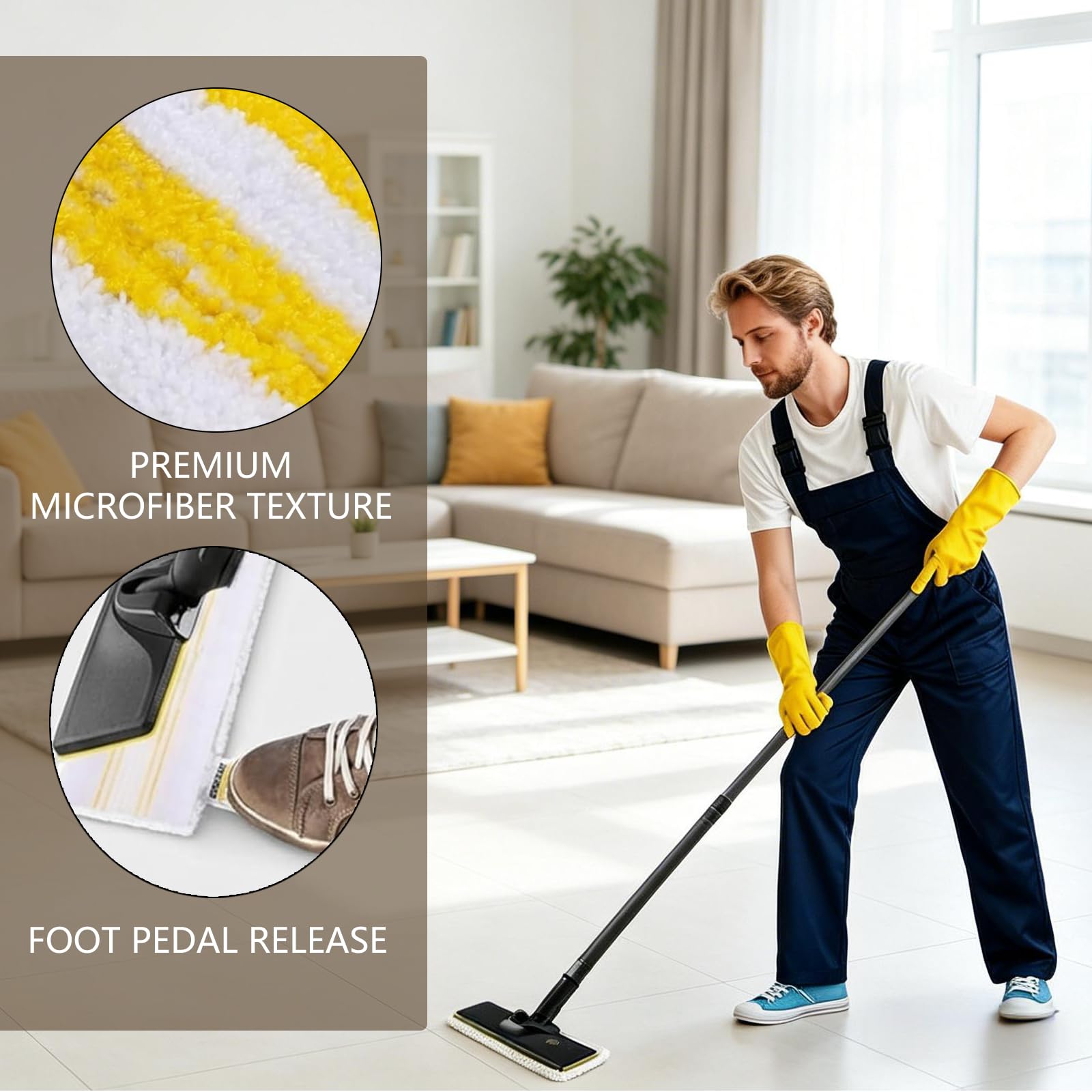 Zubehör für Kärcher Dampfreiniger, 12 Stück Ersatzteile mit 6 Mopbezügen & 6 Dampfwischtüchern für kärcher SC1,SC2,SC3,SC4,SC5, Maschinenwaschbar, für Verschiedene Bodenbeläge Geeignet