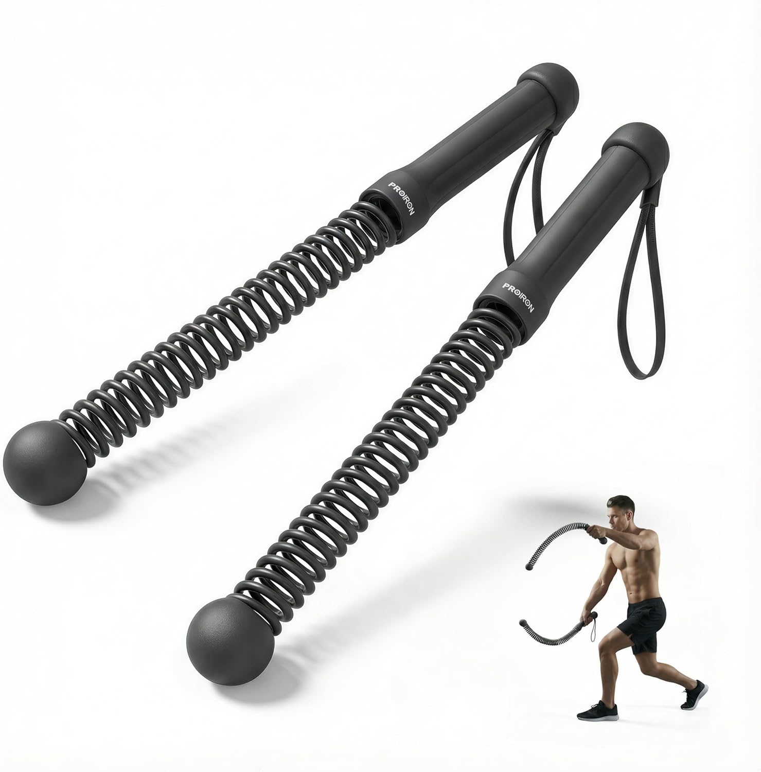 PROIRON Cordless Battle Rope Weighted Ropeless Battle Ropes for Home Gym Workout Exercise Rope for HIT Training Rope for Men & Women Black