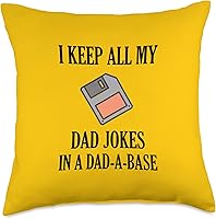 Vista 5 de Sailor Nostalgia Gifts I Keep Jokes in A Dad-A-Base - Almohada divertida de regalo para padre, 16 x 16 pulgadas, multicolor