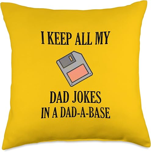 Sailor Nostalgia Gifts I Keep Jokes in A Dad-A-Base - Almohada divertida de regalo para padre, 18 x 18 pulgadas, multicolor