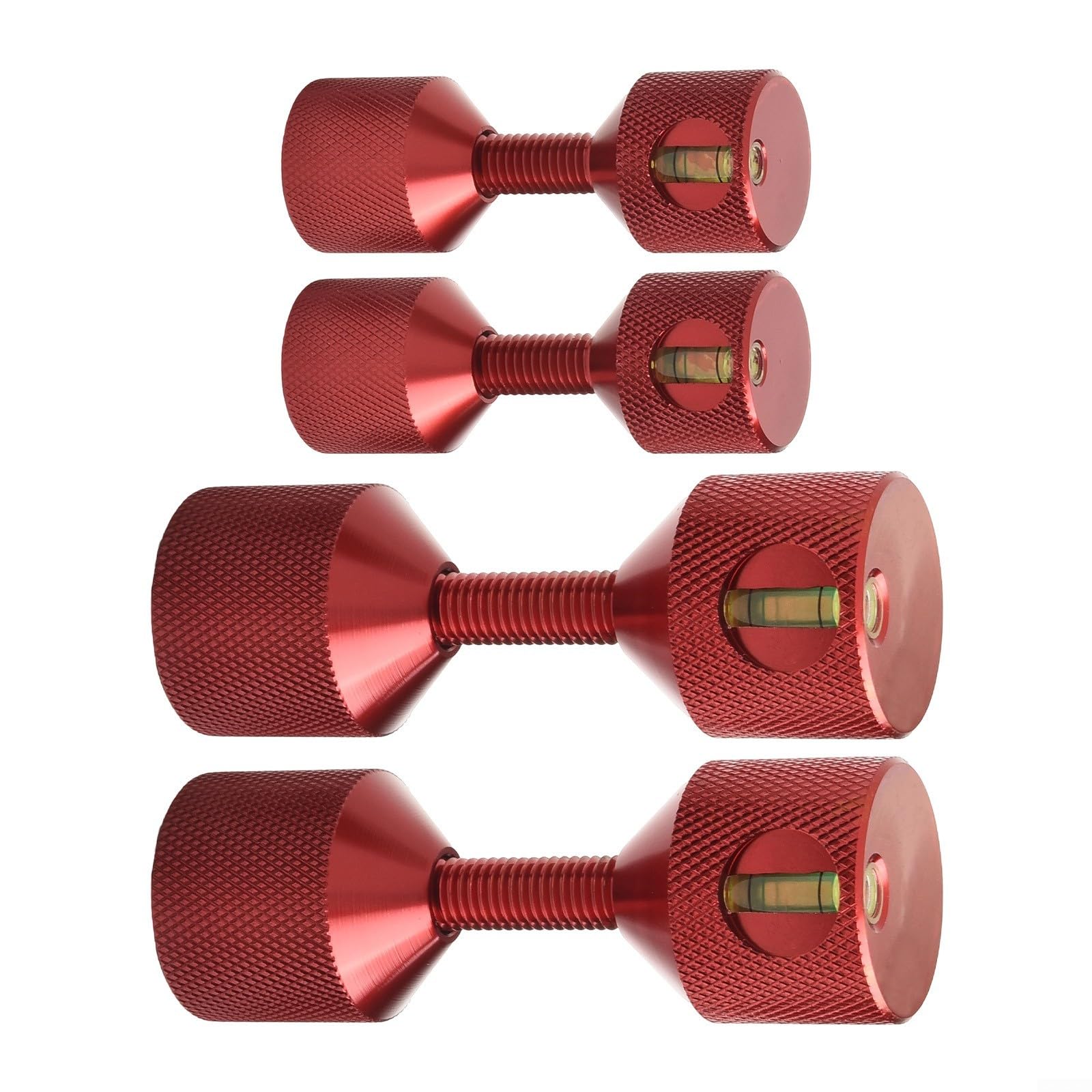 Kit de broches de localisation de bride robuste de 3,8 cm à deux trous en aluminium pour alignement de tuyaux ASME 6061, équipement industriel professionnel, noir et rouge (rouge, 4 pièces)