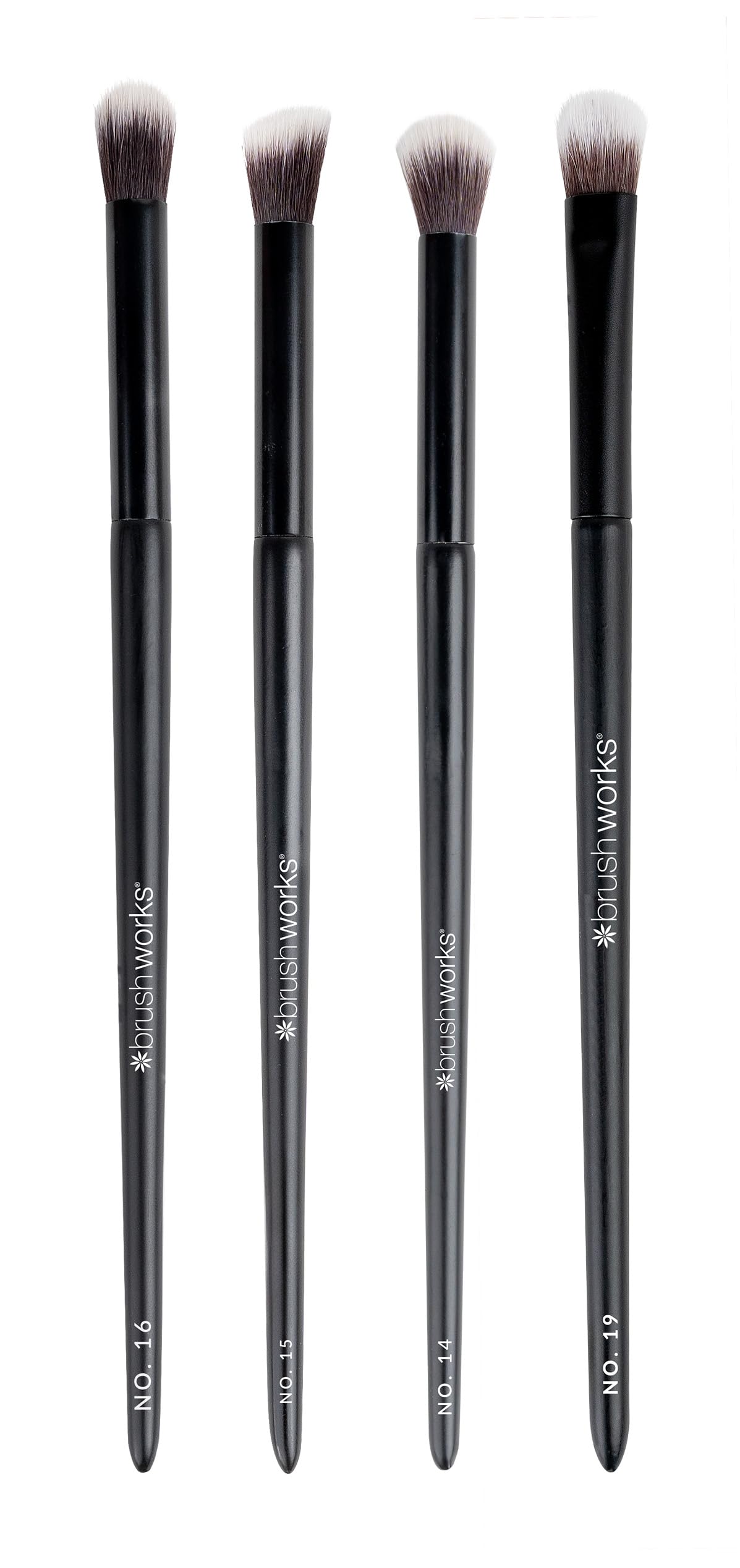 Brushworks Eye Blending Set, 4-Piece Eyeshadow Brush Kit with Tapered, Fluffy, Angled & Crease Brushes - Image 2