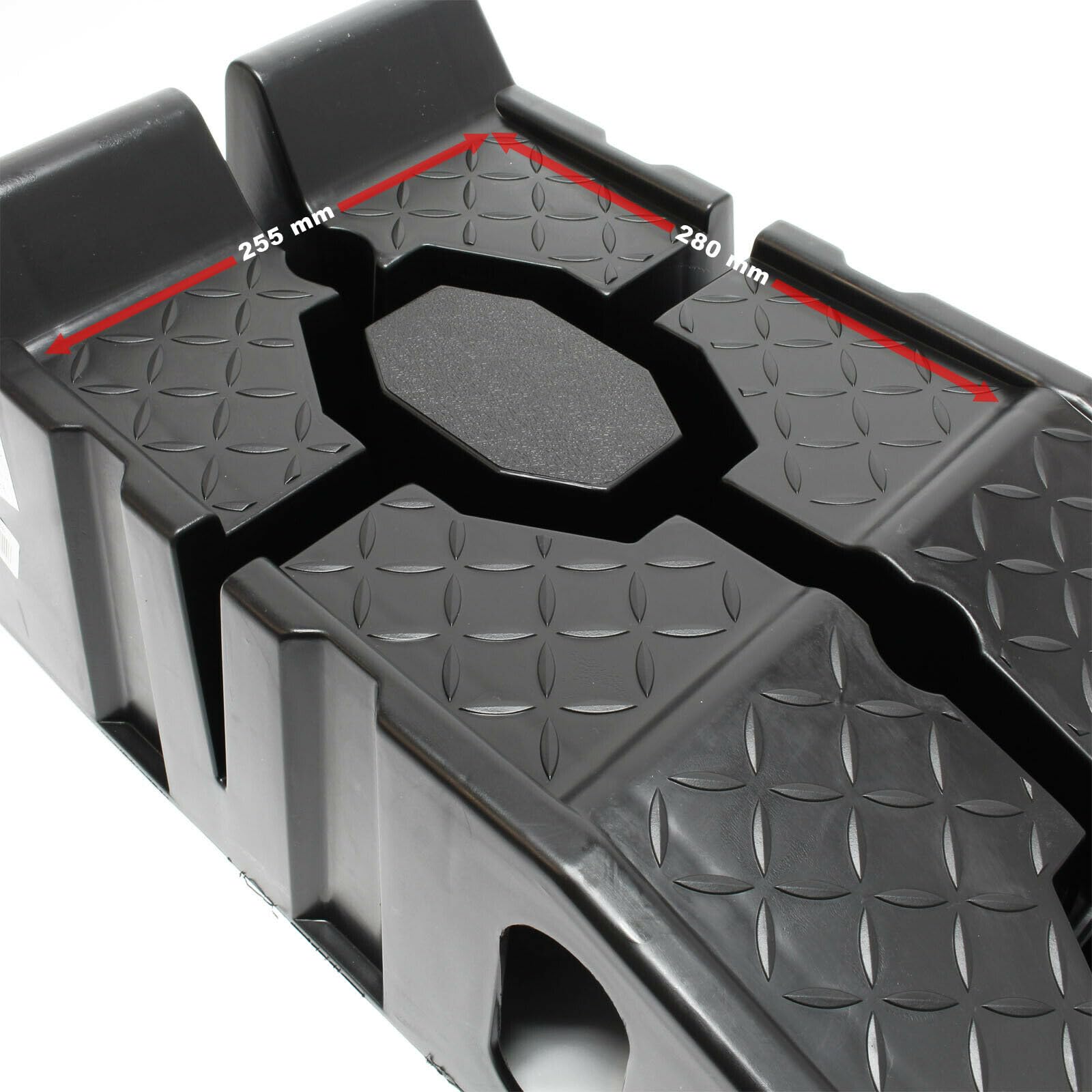 Rampa di carico in plastica, 2,5 tonnellate, 2 pezzi, 90 x 33 x 22 cm, colore nero, piattaforma di sollevamento, rampa di carico